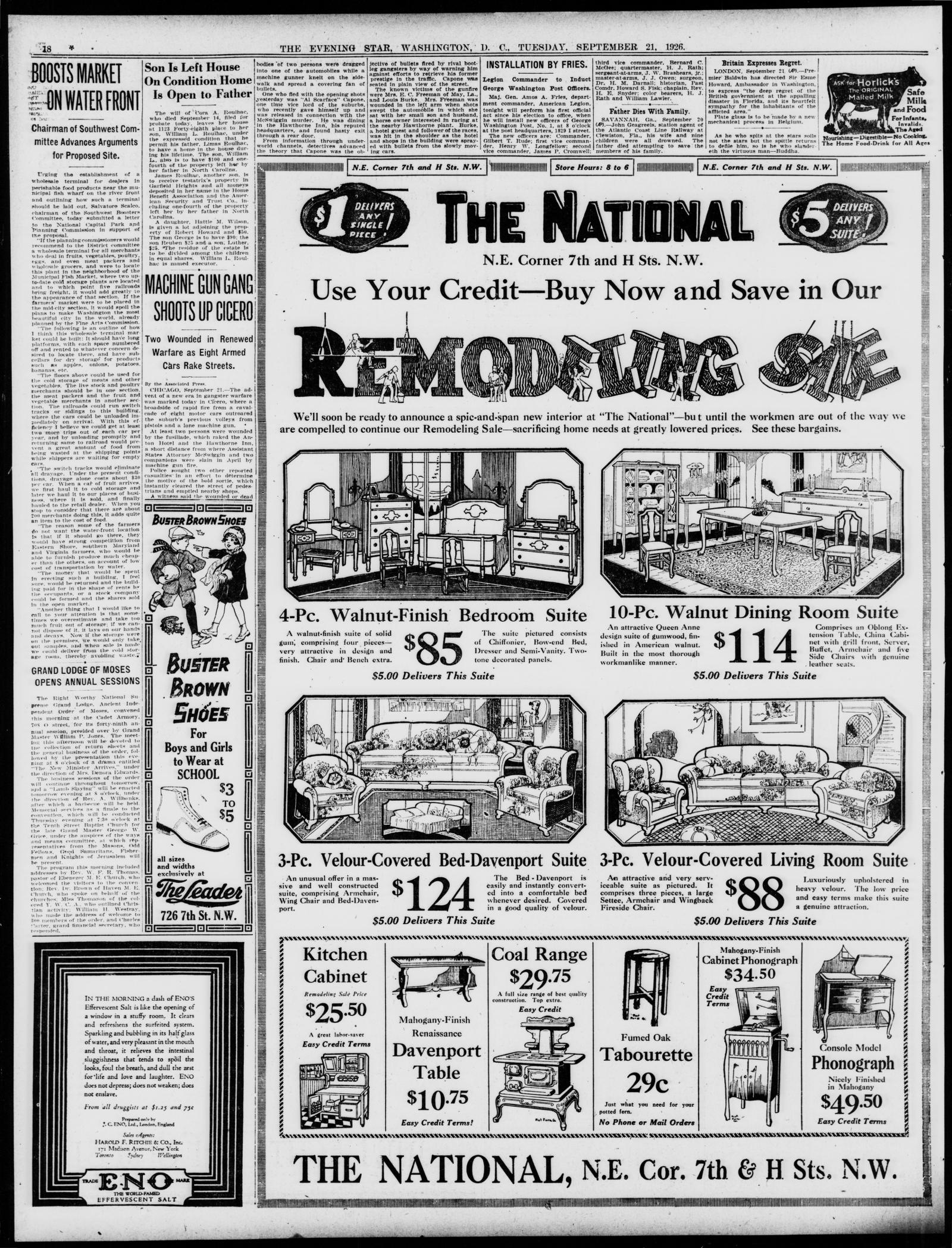 Page 18 of the Evening Star, Washington, D.C., 21 September 1926