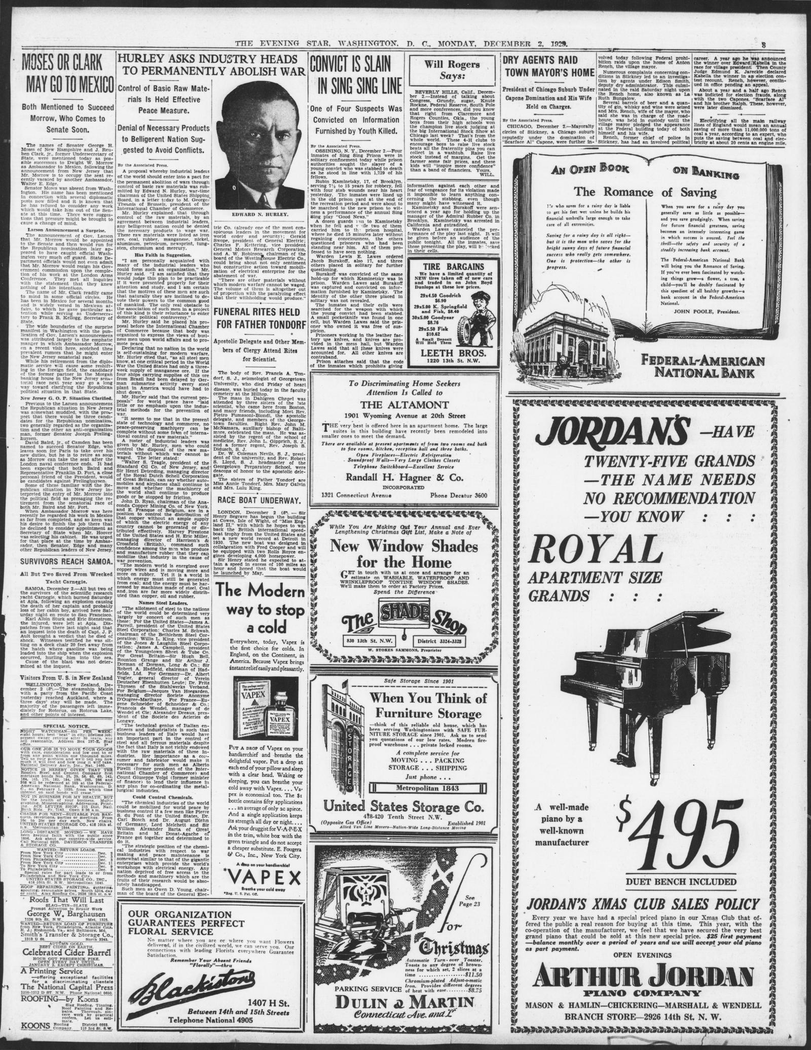 Page 3 of the Evening Star, Washington, D.C., 2 December 1929