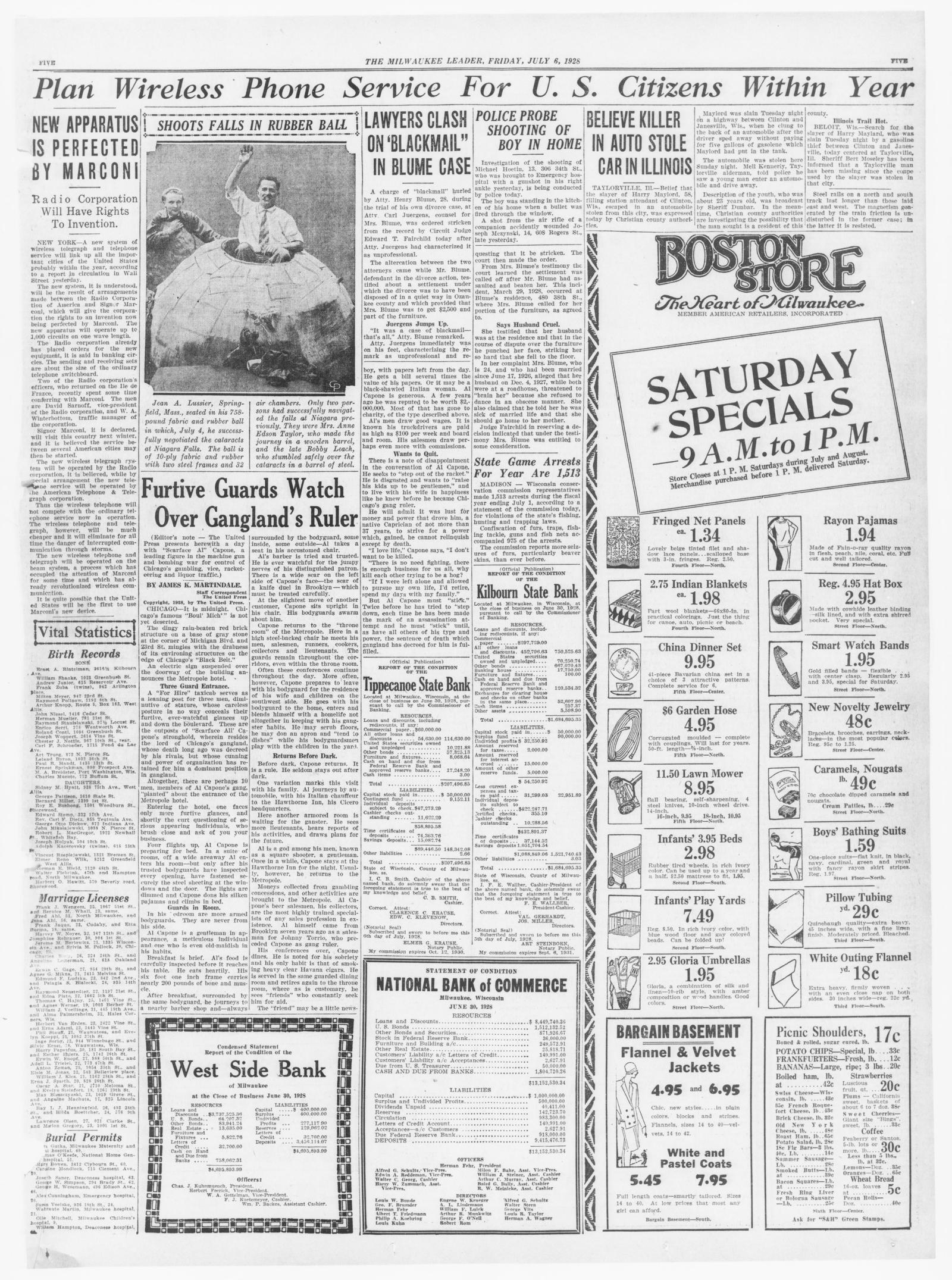 Page 5 of The Milwaukee Leader, Milwaukee, Wisconsin, 6 July 1928