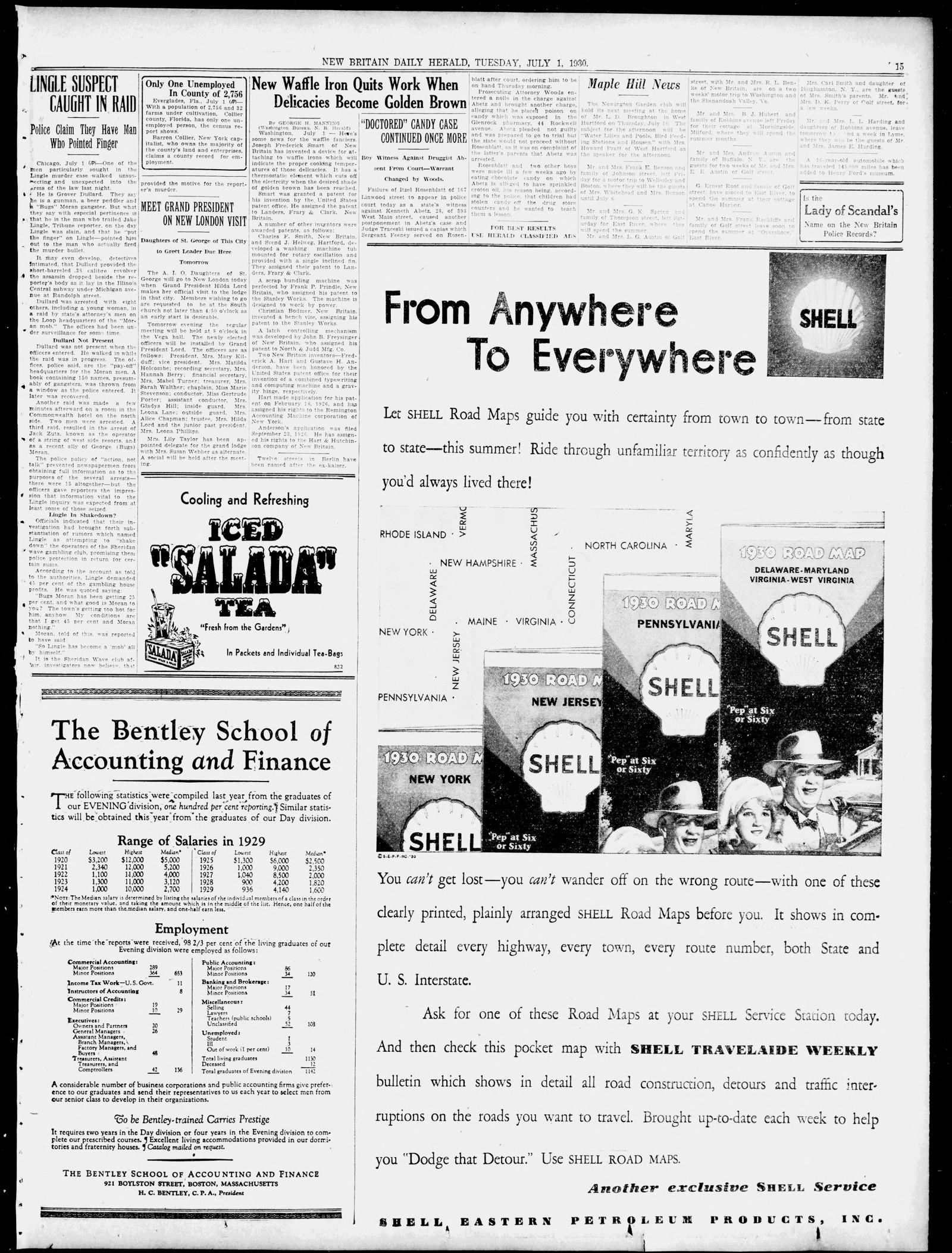 Page 15 of the New Britain Daily Herald, New Britain, Connecticut, 1 July 1930