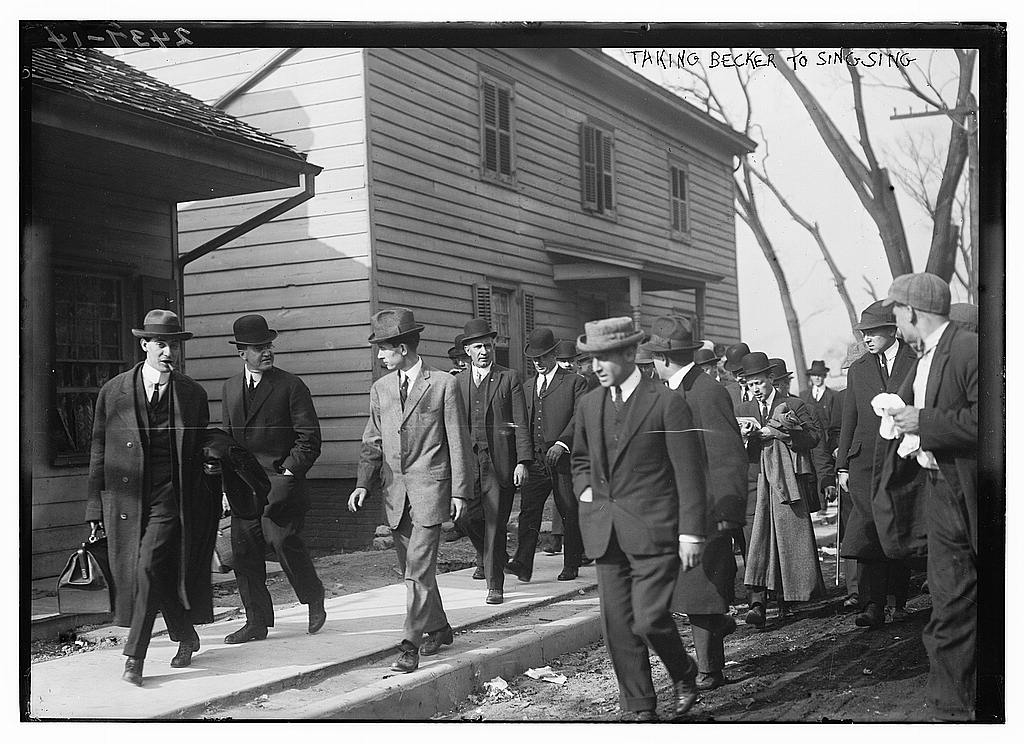 Charles Becker being taken to Sing Sing, Bain News Service photograph, 1912.