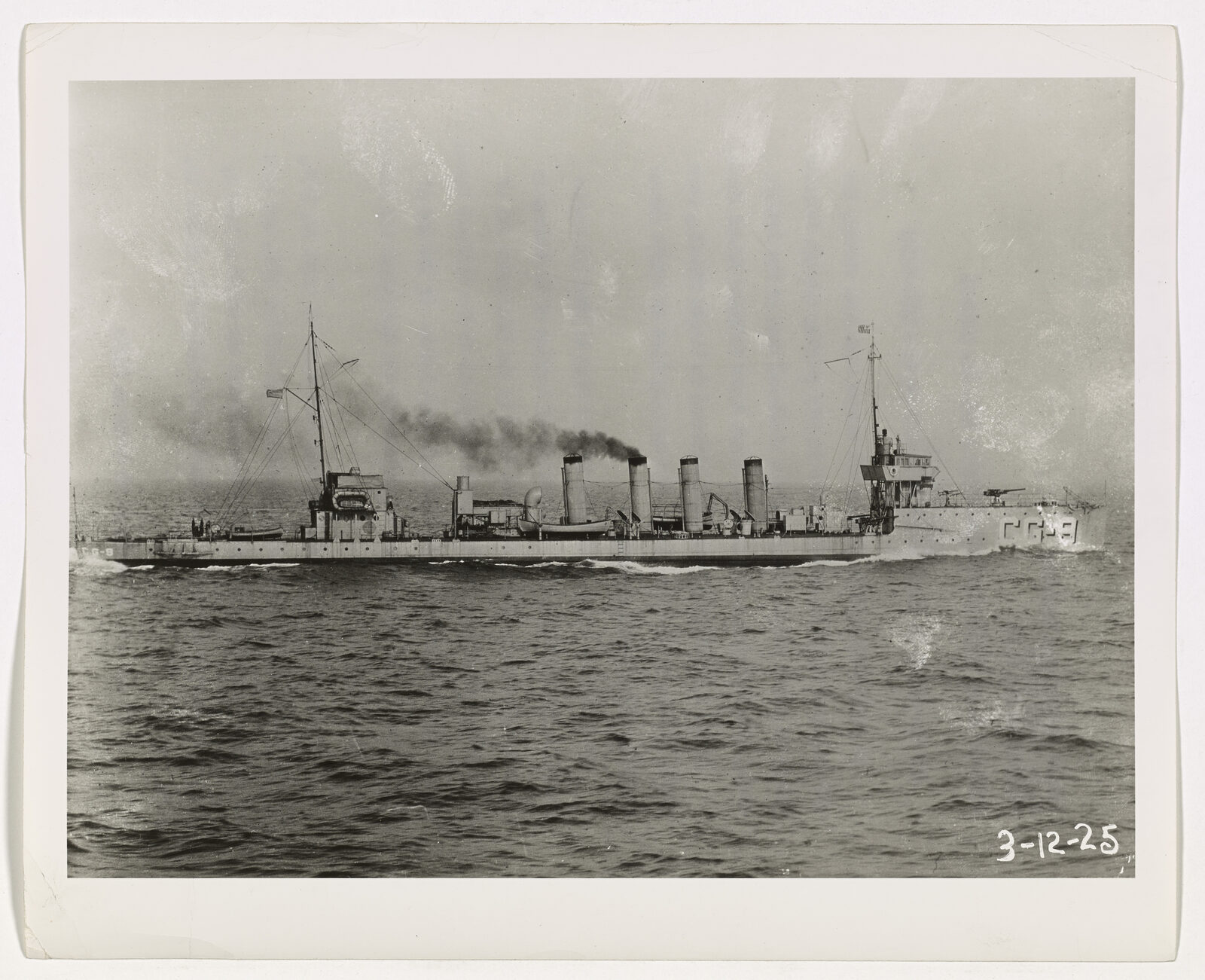 The Coast Guard destroyer BEALE under way at sea.